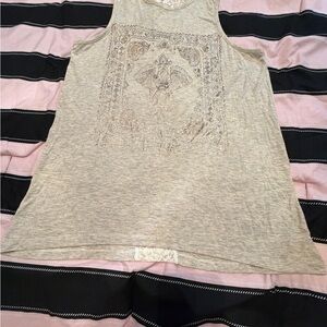 Women’s Sleeveless Heather Gray Graphic Tank Top